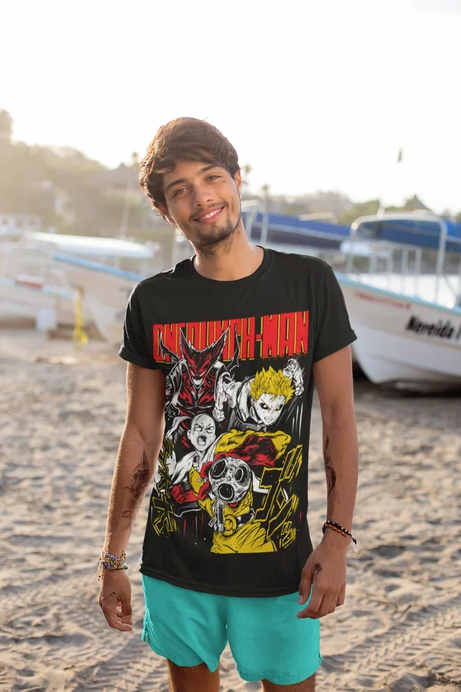 Мужская футболка One Punch Сайтама против Гару аниме винтажная рубашка для манги все