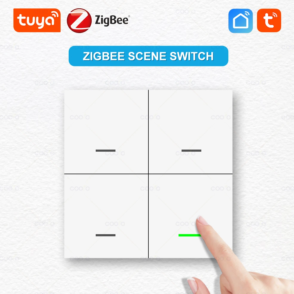 

Coolo 4-х групповой беспроводной переключатель сцен Zigbee