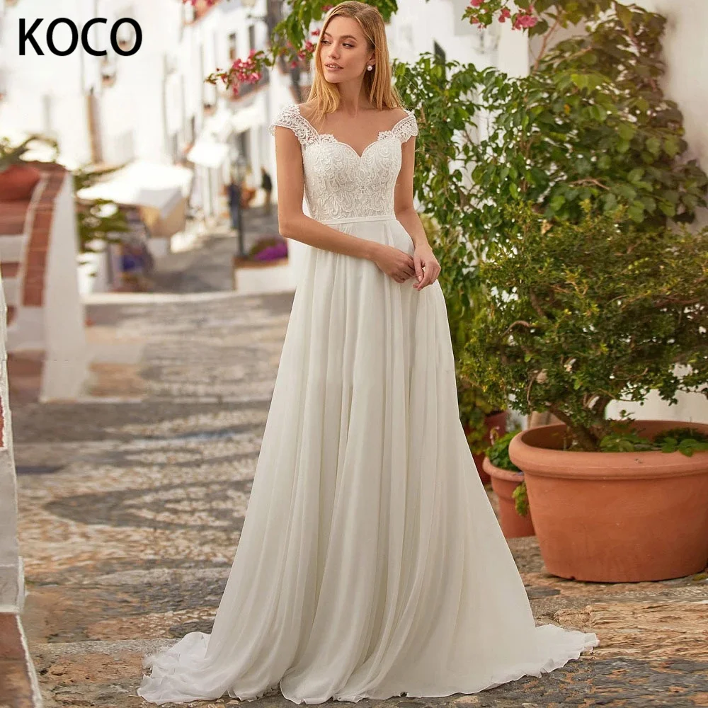 

MACDUGAL Wedding Dress 2022 Simple Sweetheart Ribbon Appliques Chiffon Elegant A-Line Vestido De Novia Civil Custom Made