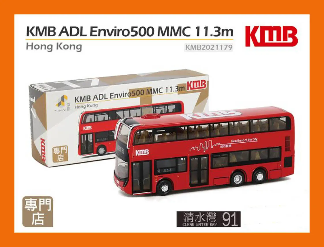 

TINY KMB17 ADL ENVIRO500 MCC 11.3M (91) HK HONG KONG BUS 1:110 Bus DieCast Model Car Collection Limited Edition Hobby Toy Car