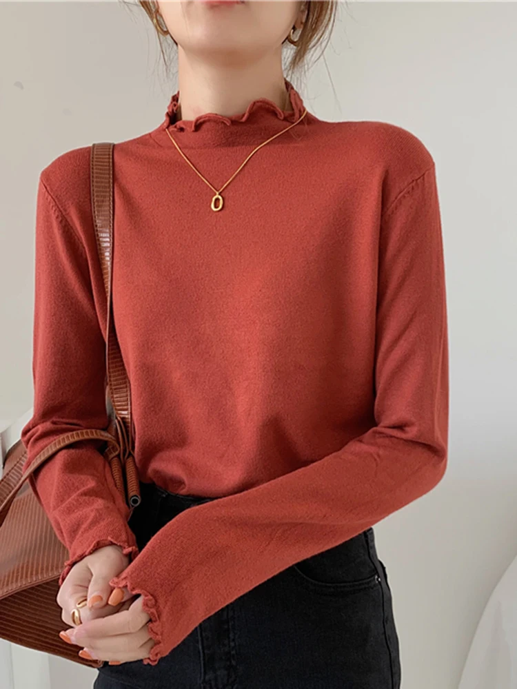 Новинка 2024 женский свитер AOSSVIAO Осенний пуловер с длинным рукавом базовый топ