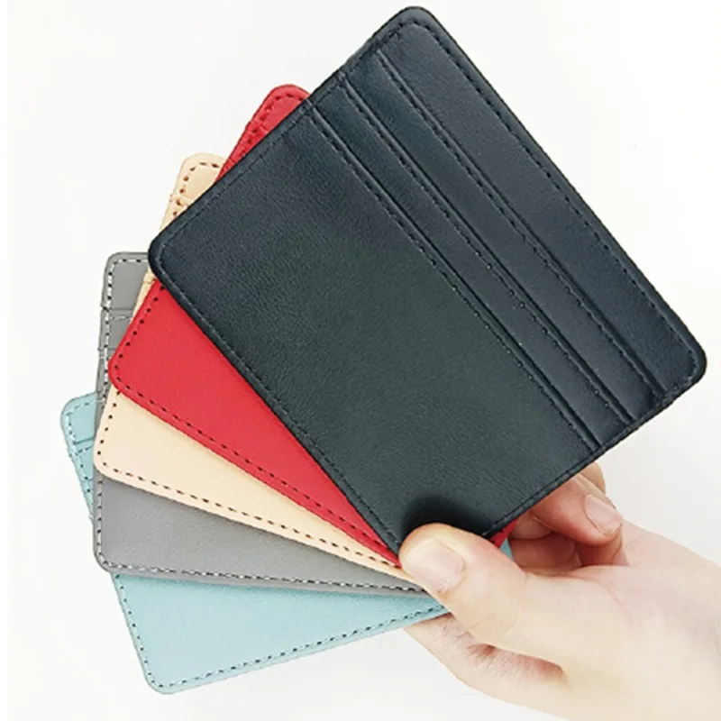 

1PC PU Leather Id Card Holder Candy Color Bank Credit Card Box Multi Slot Slim Card Case Wallet Women Men Business Card Cover
