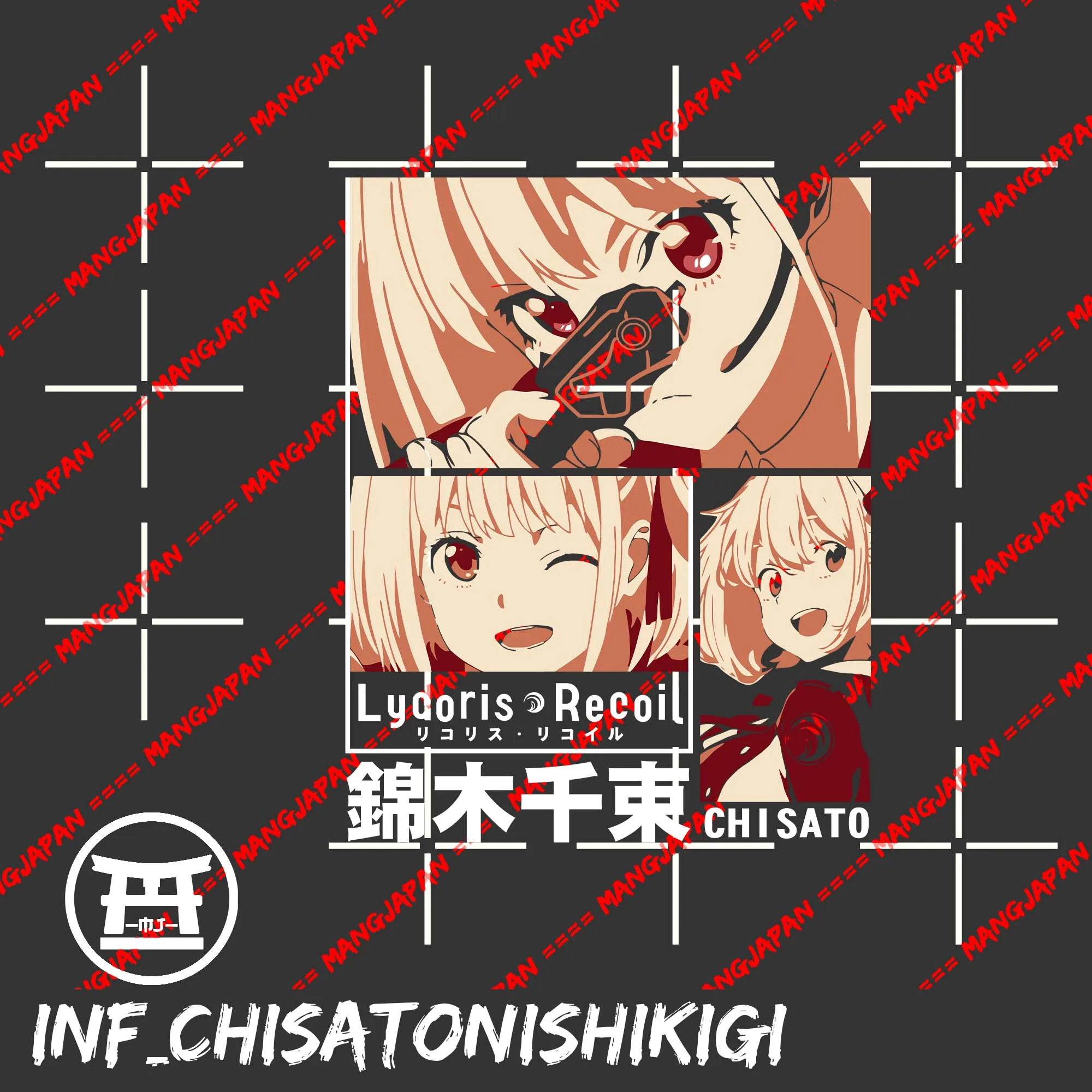 Футболка distroanime CHISATO nishikier-LYCORIS RECOIL 100% хлопок чесаный 30s