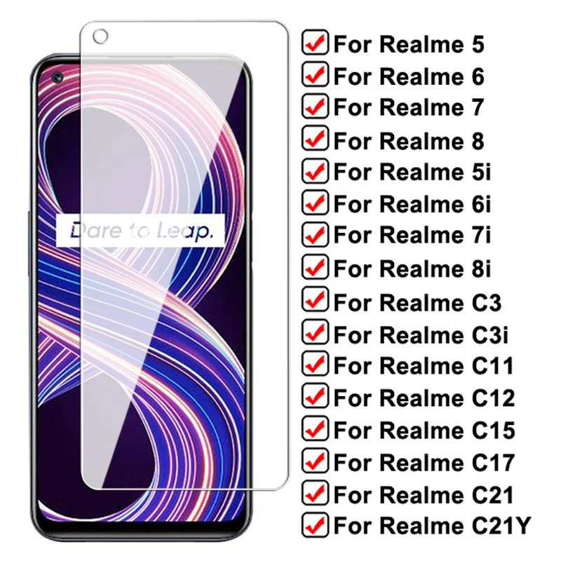 

9D Full Tempered Glass For OPPO Realme 6 7 8 9 Pro 6i 7i 8i 9i Screen Protector C3 C3i C11 C12 C15 C17 C21 C21Y Protective Glass