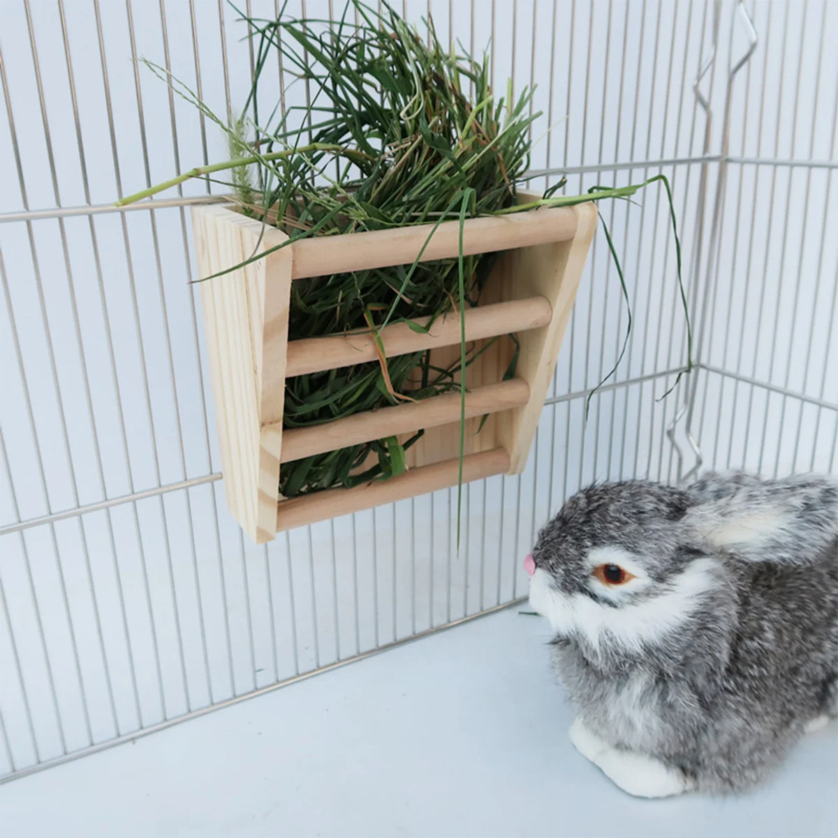 

Hay Rabbit Feeder Rack Guinea Feeding Bowls Automatic Manger Rabbits Holder