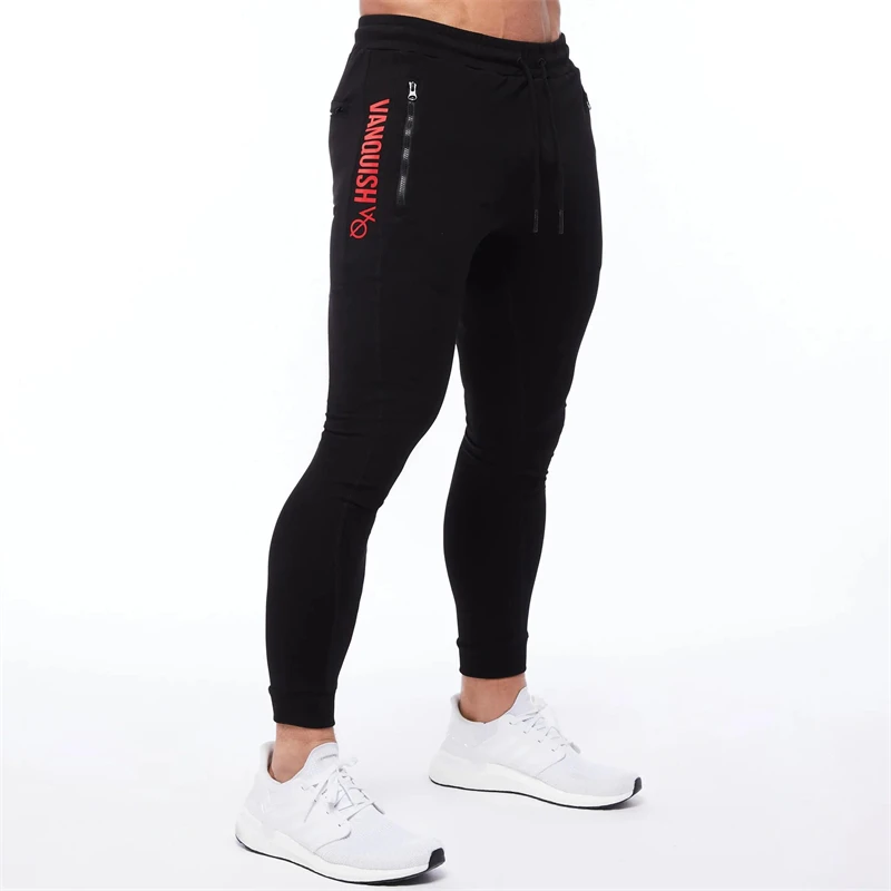 

Joggers Men's Sweatpants Cotton Printed Double Zipper Casual Pants Gym Running Training Pants Fashion Men's Clothing Trousers