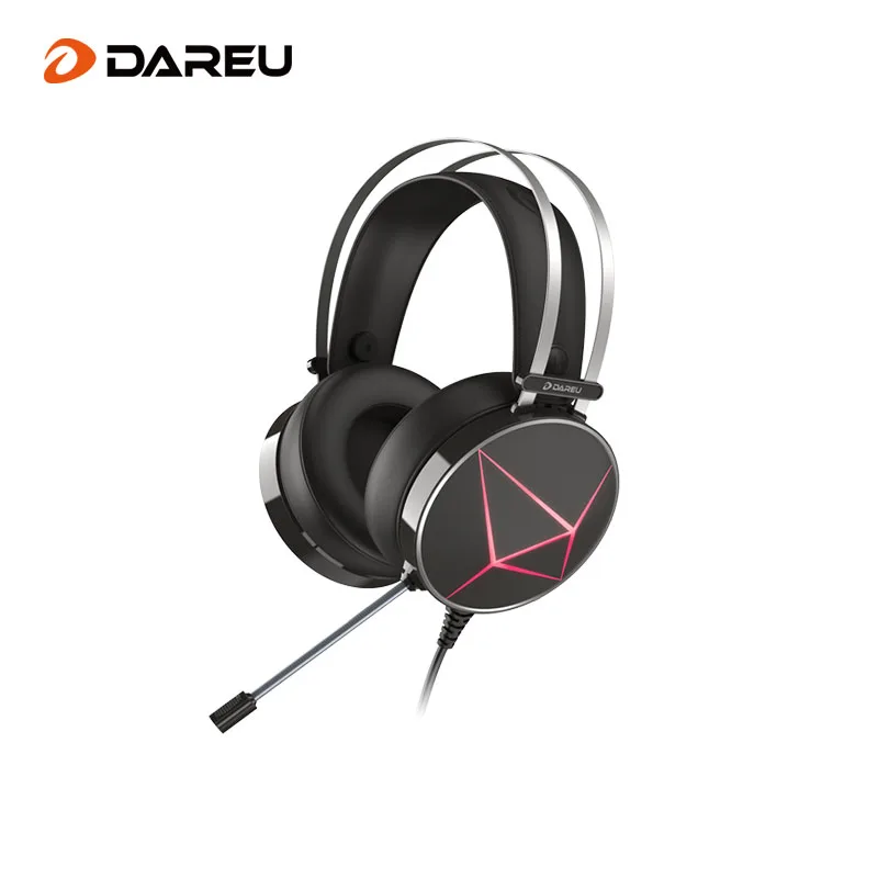 

DAREU Wired with USB RGB lighting 7.1 Virtual Sound Headphone Diamond Edition with Mic for Esports Gmaing Home Gaming Device