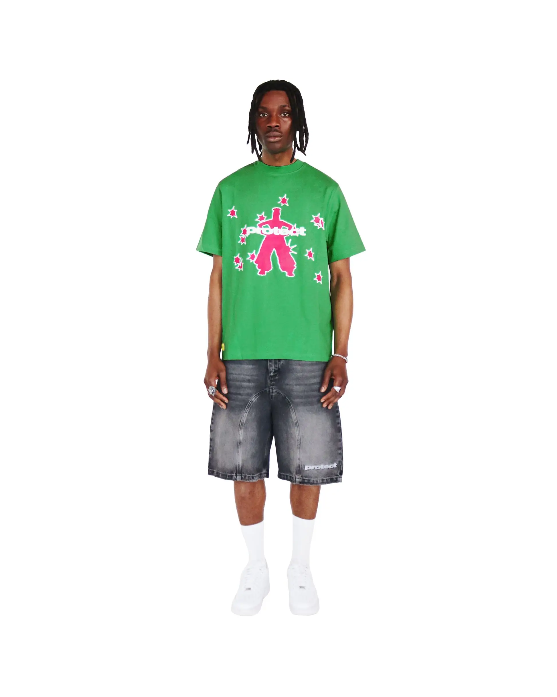 Шорты мужские/женские джинсовые с вышивкой в стиле хип-хоп