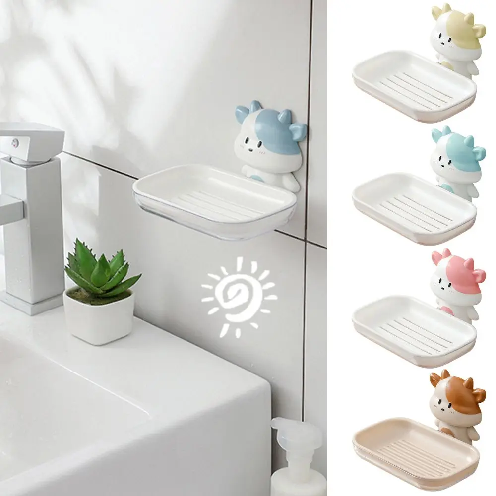 

Cartoon Calf Wall Mounted Bathroom Kitchen Organizer Drain Soaps Shelf Hanging Storage Rack Soap Holder Soap Dishes