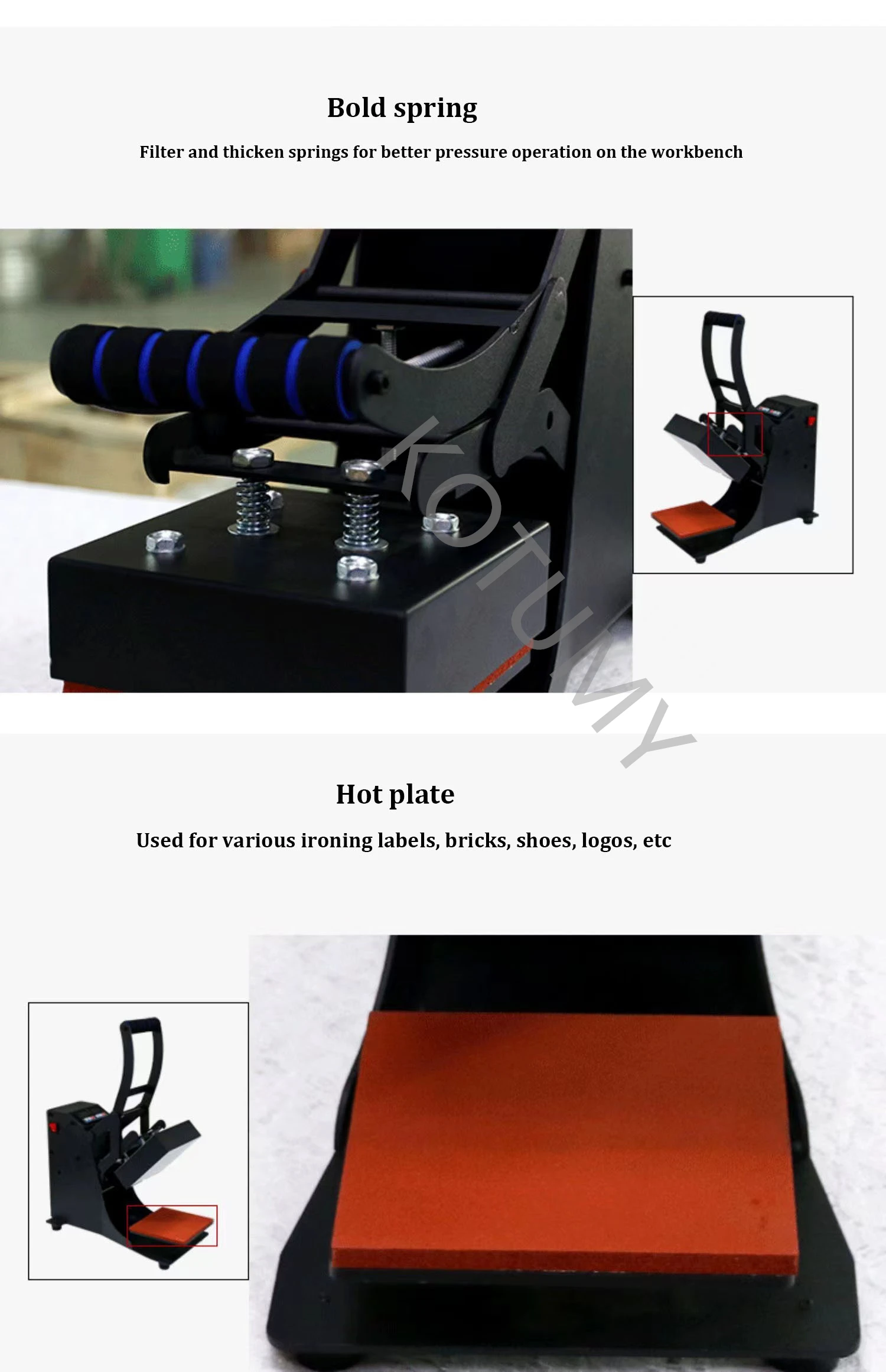 Термопресс Этикетка Термотрансферная печатная машина Логотип Принтер горячей