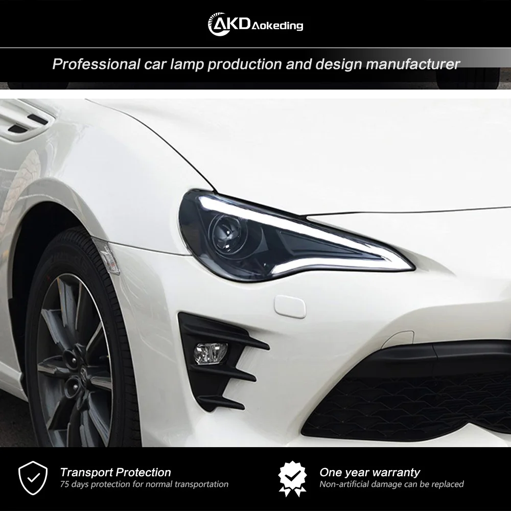 Фары AKD для Subaru BRZ фары 2012-2020 FT86 GT86 DRL H7 двойная ксеноновая лампа в сборе