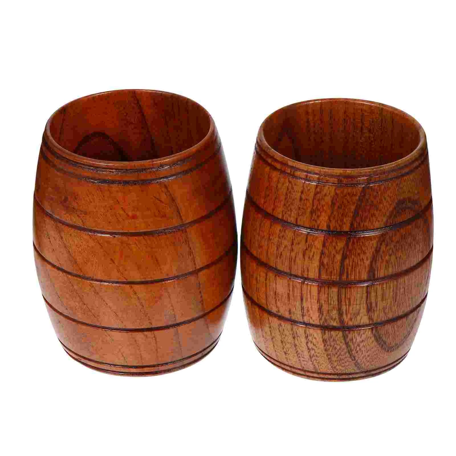 

2pcs Wood Beer Cup Wood Drinking Cup Tea Cups Wood Cup for Coffee Hot Drinks Brown 180ml
