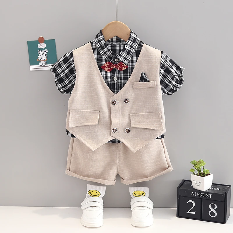 

Boys Vest Shirt Summer Clothes Set Cotton High Quality Baby Boy Wear