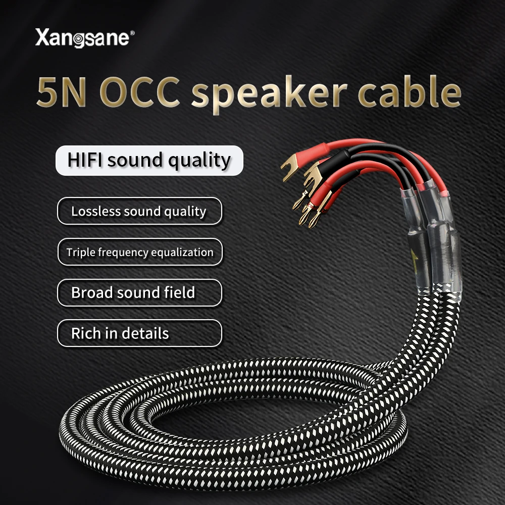 

Усилитель кабеля для динамика xangsan5n OCC 2*2,5 мм² hifi, соединительный кабель с желчным пузырьком, высокоточная вилка типа «банан», Y-образный разъем