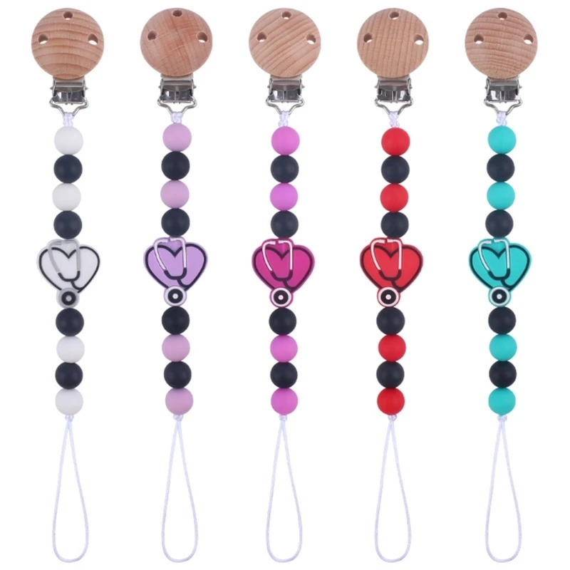 

Детский зажим для соски-пустышки с силиконовыми бусинами