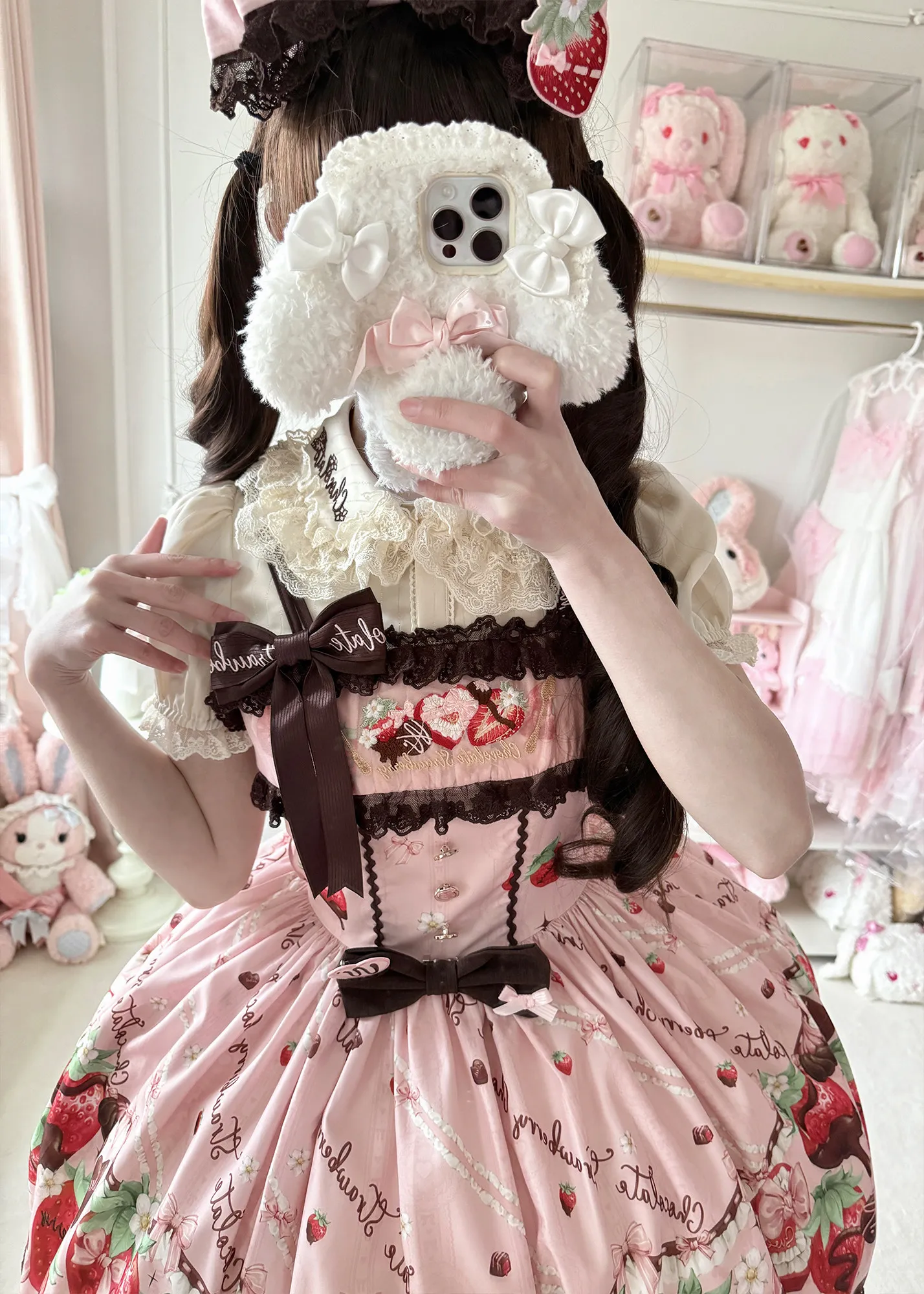 Фото Женская блузка в стиле Sweet Lolita с кружевным воротником и пышными рукавами, новинка весна-лето 2026, топ с коротким рукавом для милых девушек №4