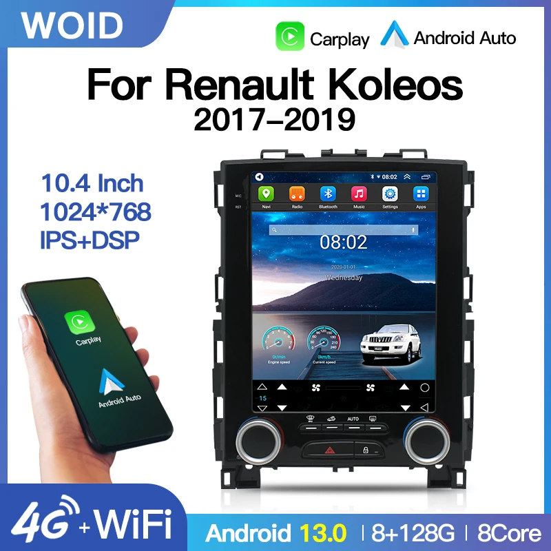 Автомобильный радиоприемник Tesla Style с вертикальным экраном для Renault Megane 4 Samsung Koleos