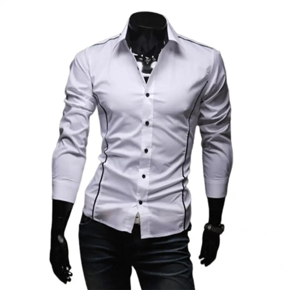 

Отличная осенняя рубашка деловые контрастные цвета износостойкая тонкая Осенняя рубашка мужская рубашка стирка и одежда