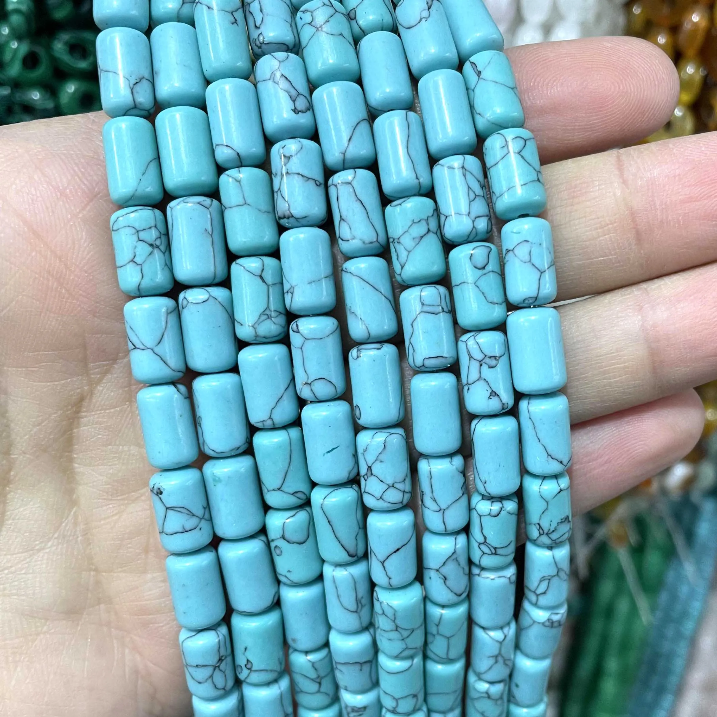 Синтетические бусины из натурального камня