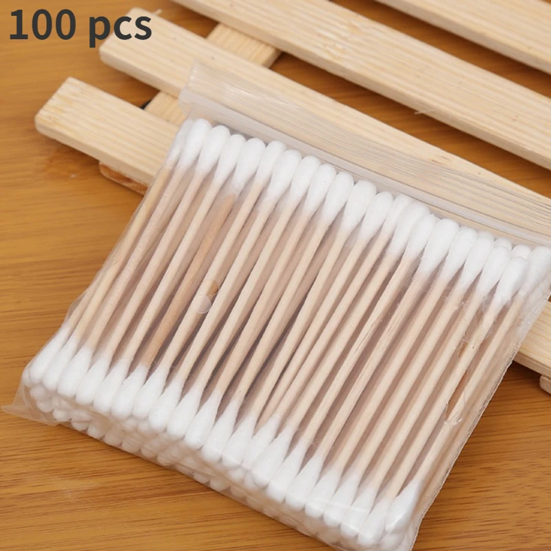 

100 pcs Disposable Double-ended Cleaning Swabs Are Comfortable and Soft, Suitable for Daily Cleaning