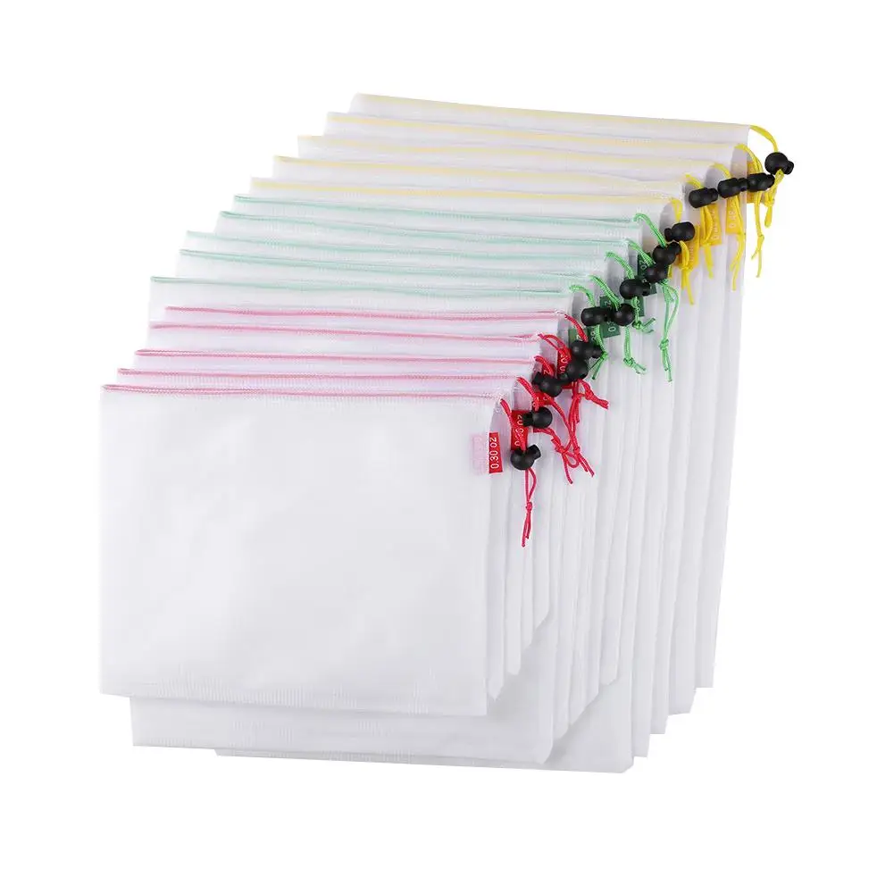 

Fruit Vegetable Toys Sundries Organizer Drawstring Storage Bag Excellent Durable Mesh and Nylon Reusable Shopping Bag