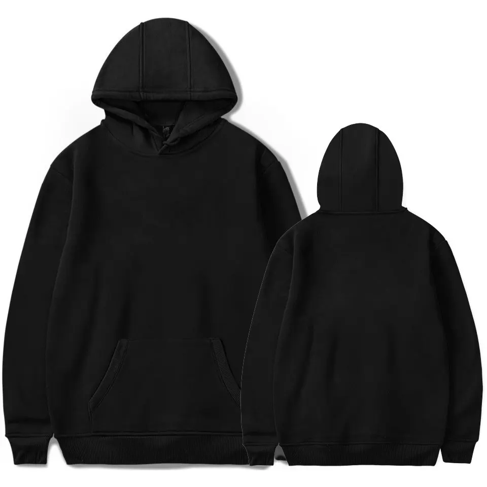 

Black Hooded Hooodies Men Sweatshirts Women Unisex Pullovers Autumn Hip Hop Tops Casual Boys Girls Tracksuits Streetwear
