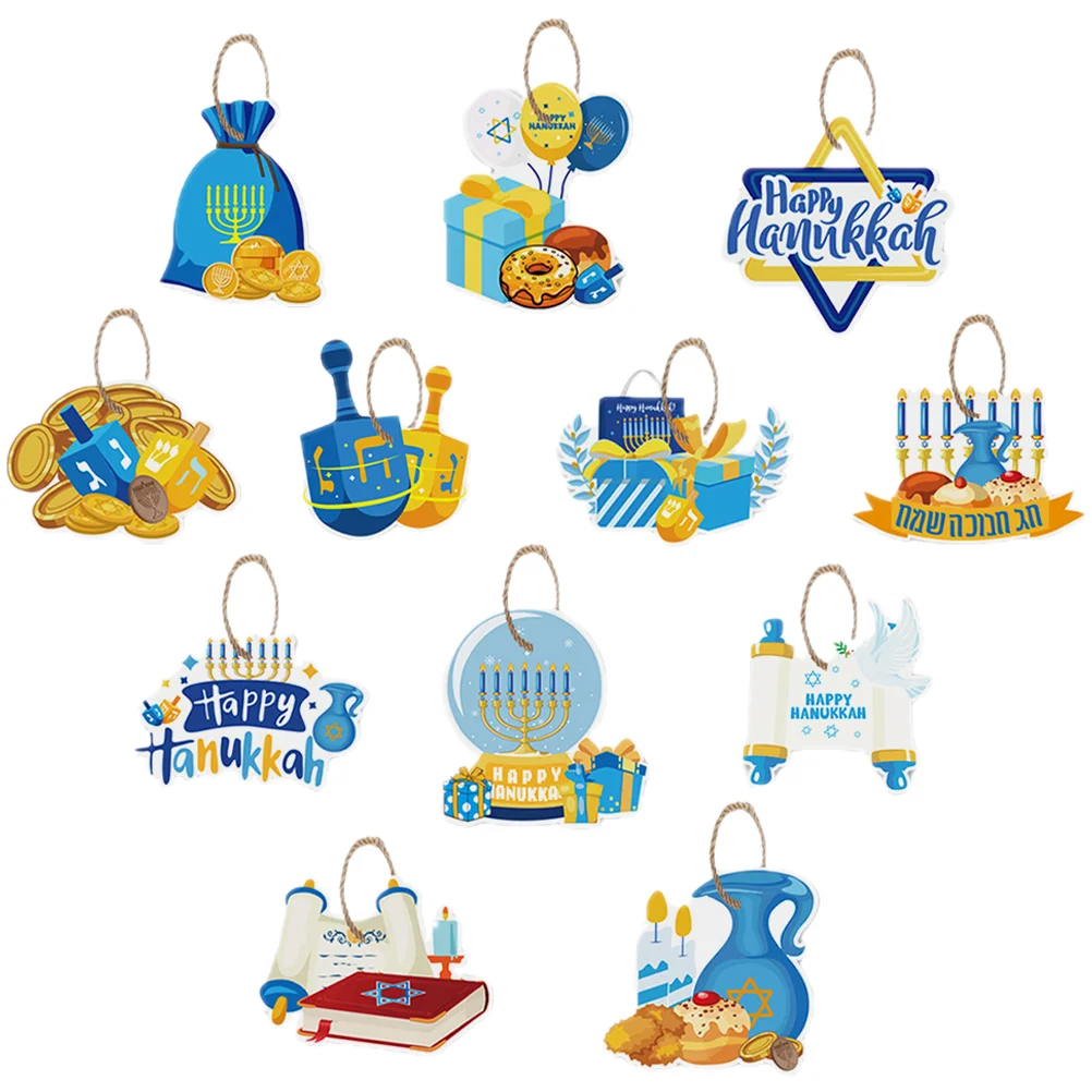 

Hanukkah Cards Pendant Home Decor Hanging Ceiling Sign Paper Hanukkah Party Ornaments Decorate Card Pendant Decorations