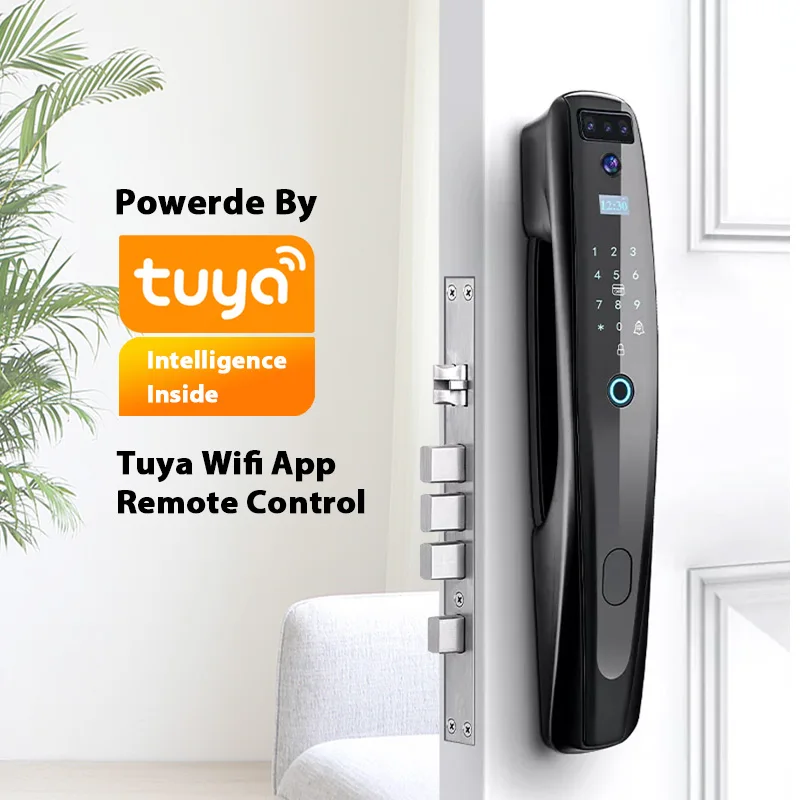 

Смарт-замок дверной деревянный с распознаванием лица и отпечатком пальца