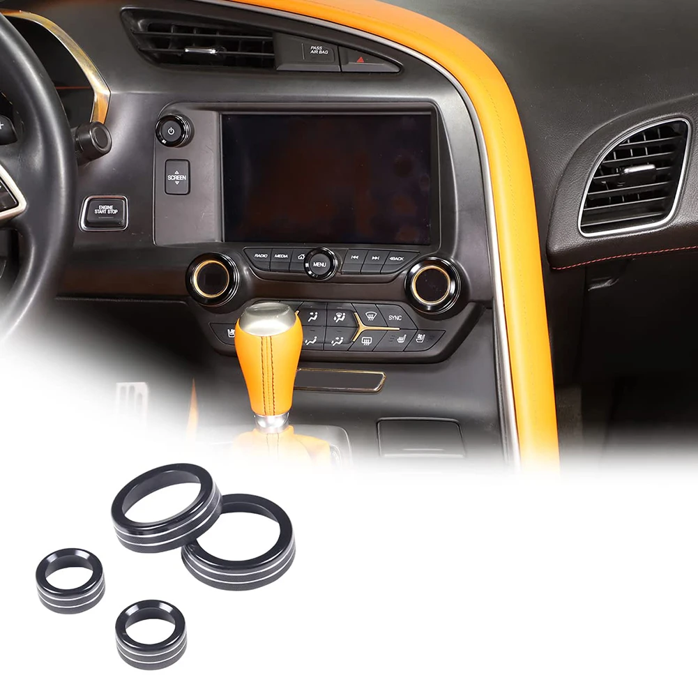 

Улучшите эстетику вашего автомобиля с помощью 4 шт. колпачков из сплава для кнопки кондиционера и громкости для Corvette C7 2014 19