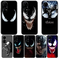marvel comics venom phone case for huawei p50 p40 p30 p20 10 9 8 lite e pro plus black etui coque painting hoesjes comic fas
