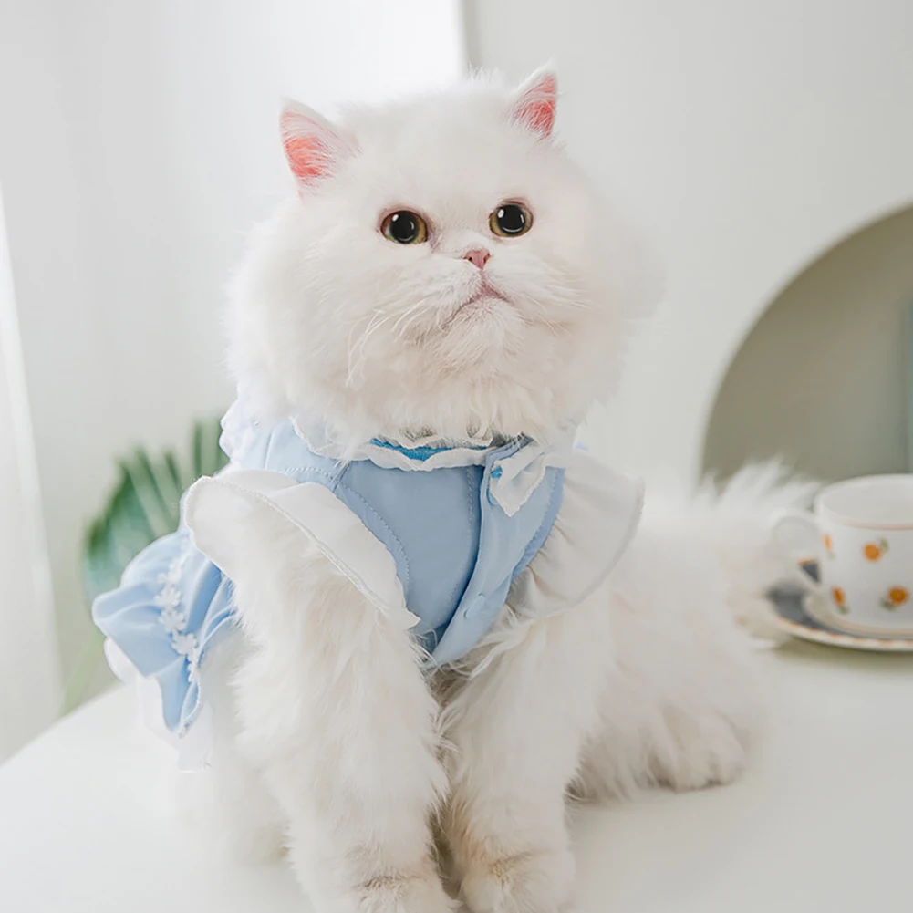

Fashion Summer Cat Lace Dress Pet Maid Dress Silk Tie Lace Skirts Pet Clothes Soft Comfortable Puppy Dogs Cats Dress Pet Clothes