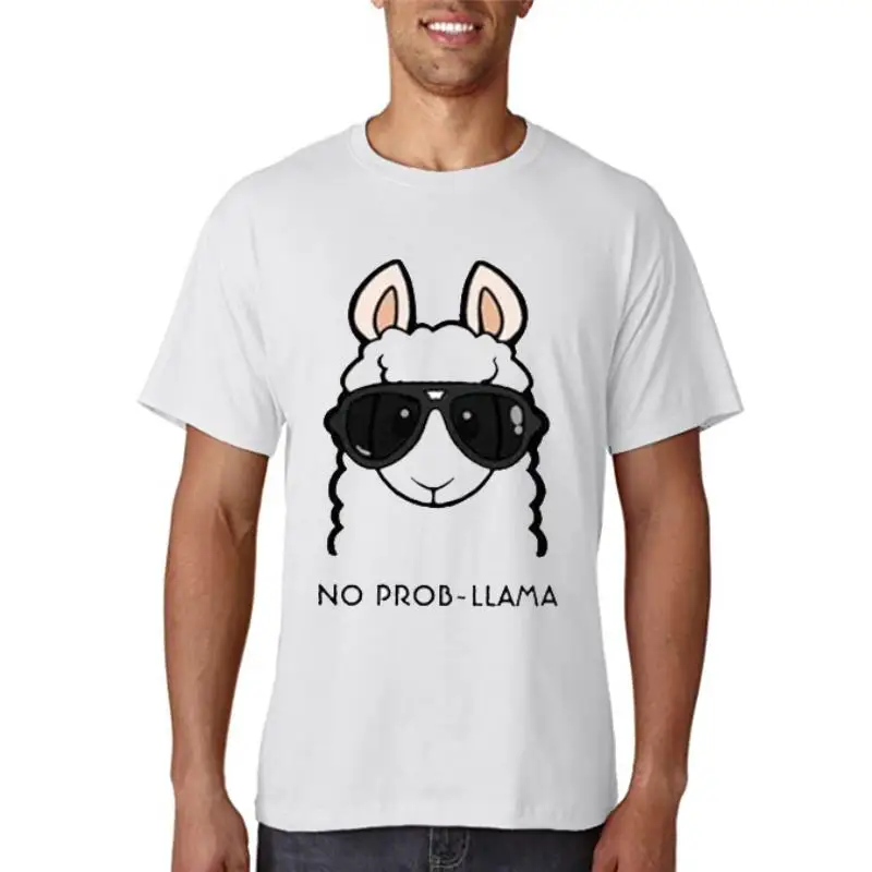 

Женская футболка Foshion с надписью No PROB-LLoMo, рубашки с коротким рукавом, крутые футболки с принтом овцы