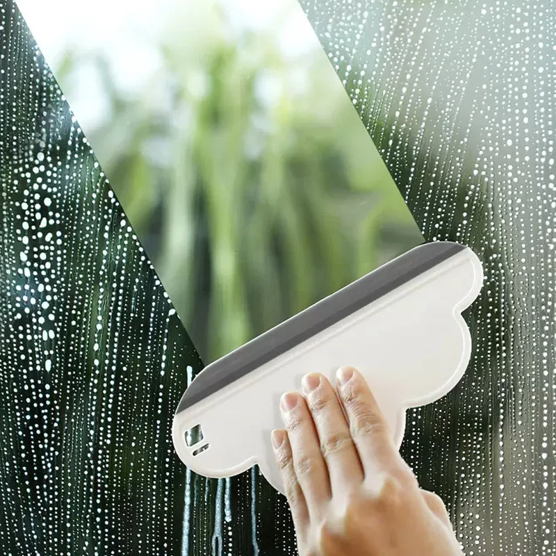 

Portable Window Glass Cleaner Soft Silicone Glass Wiper Scraper Window Glass Cleaning Brush Bathroom Car Mirror Cleaner Tool
