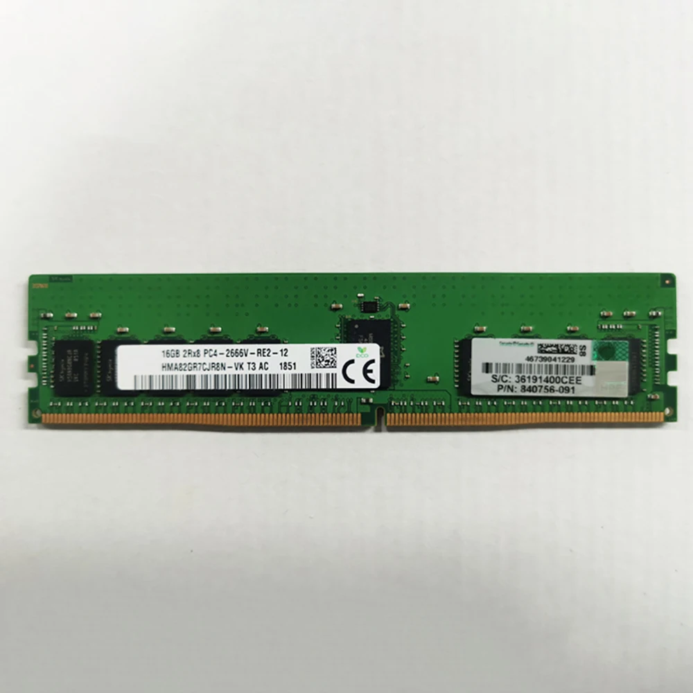 

1 PCS Server Memory For HP G9 GEN10 840756-091 16GB DDR4 2666 2RX8 PC4-2666V REG ECC RAM High Quality Fast Ship