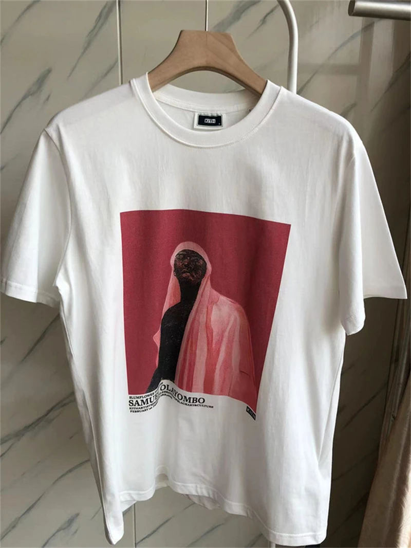 

Top Version Kith Red Oil Painting T Shirt Men Women Casual T-shirt Casual Tees Kanye West