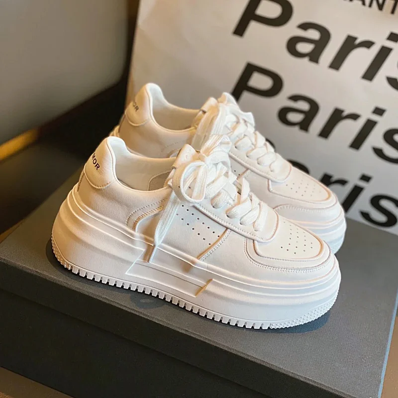 

Туфли женские из натуральной кожи на толстой подошве, маленький размер, белые, универсальные легкие повседневные спортивные ботинки для скейтборда, лето 2023