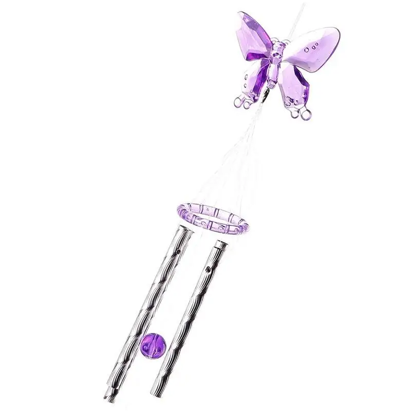 Yard Wind Chime Butterfly Home Decor Metal Tubes Outdoor Healthy Smooth 40cm Plastic Necessary Small Love Safe