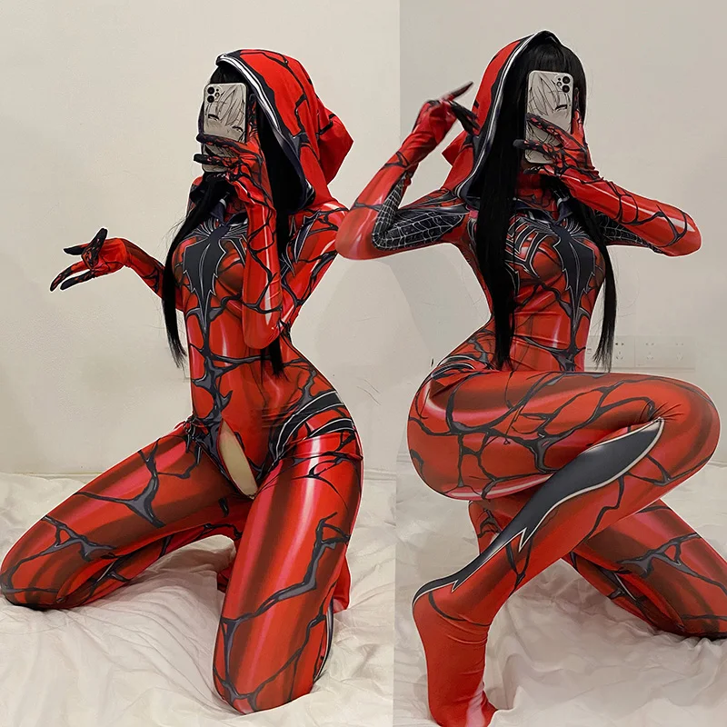 Spandex Zentai Bodysuit Cosplay Sexy Zipper Open Crotch Long Sleeve Pantyhose Jumpsuite Anime Tights Costumes Roleplay Plus Size