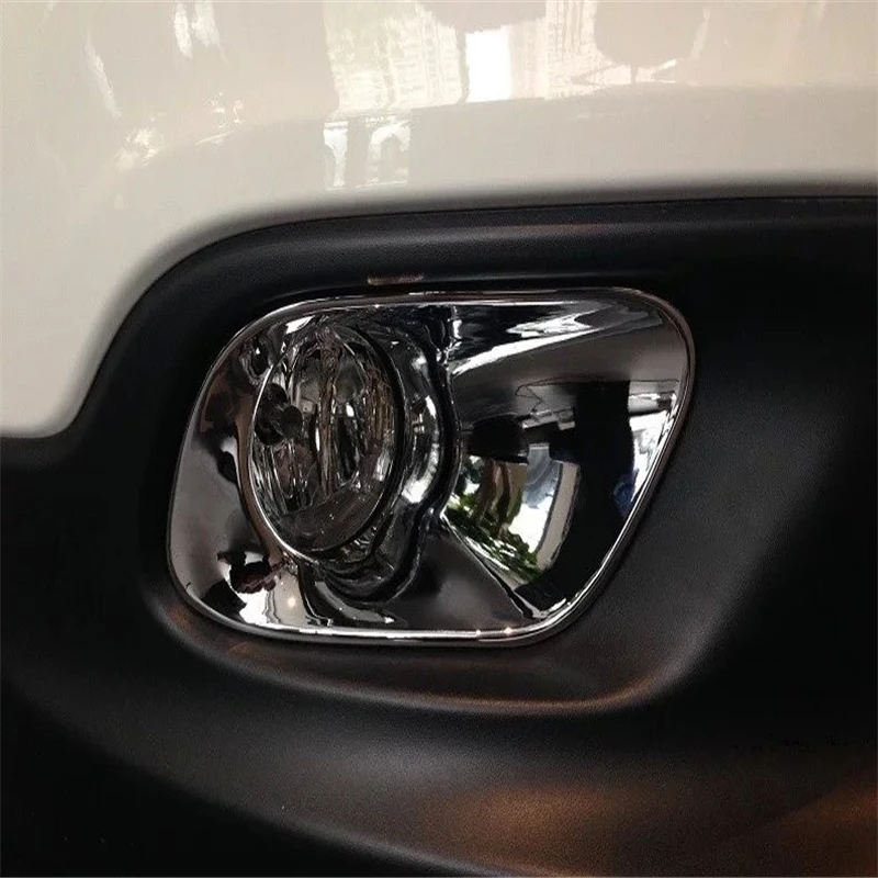 

WELKINRY car auto cover styling For Jeep Cherokee 2014 2015 2016 2017 ABS chrome front head fog lamp light cap sticker trim