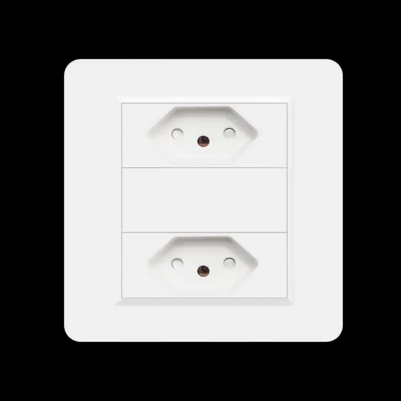 

Type 86 Brazil 10A European Wall USB Sockets Pressure Switch Tempered Glass Panel 118 Three Position Jack Outlets Home Office