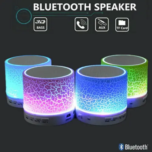 

Wireless Portable Smart Bluetooth Crack Speaker Luminous Lights Rechargeable Card Mini Stereo Speaker for Computer Smartphone
