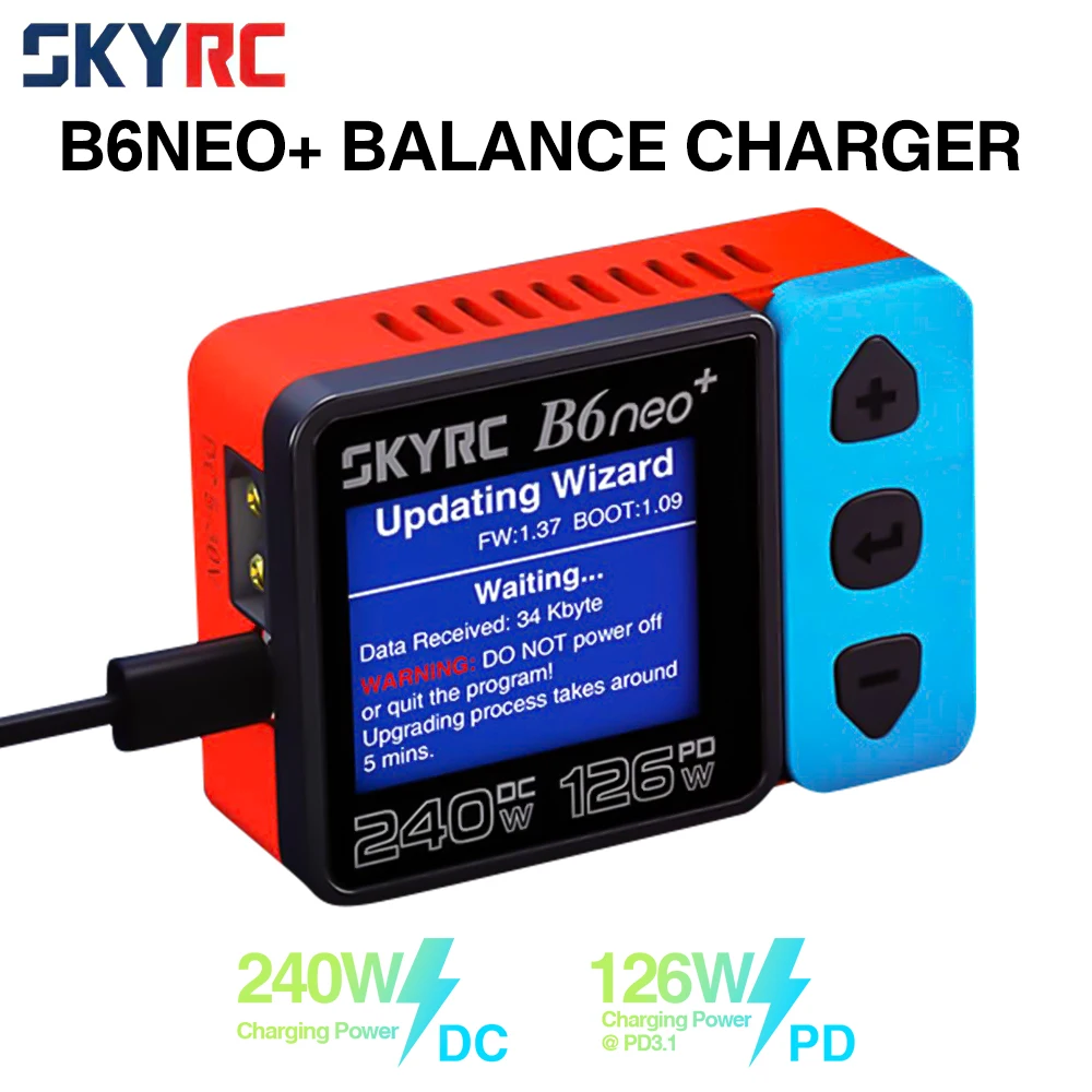 ​ SKYRC B6neo+ Умное зарядное устройство высокой мощности DC240W PD126W Многоязычное
