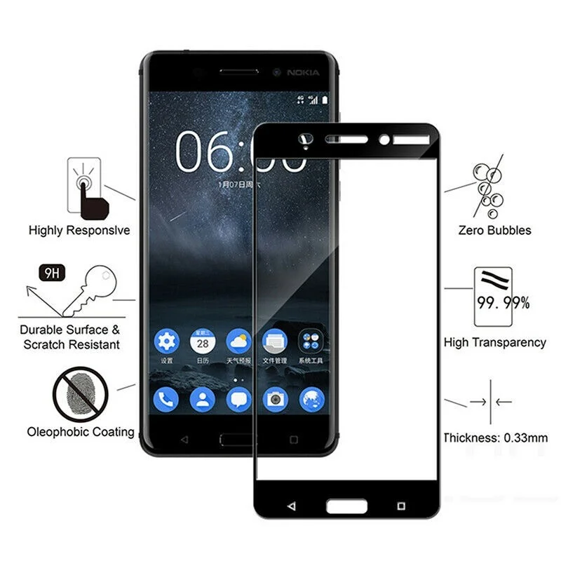 

Full Glue Cover Tempered Glass For Nokia 9 Pureview X20 G10 6.2 7.2 8.3 1.3 2.3 5.3 X10 C01 Plus C30 G300 X100 G21 G11 9H Glass