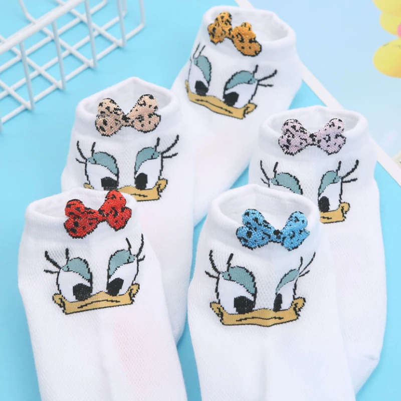 

Летние дышащие хлопковые носки 10 цветов 2022, женские японские модные милые короткие носки с героями мультфильмов, белые милые носки