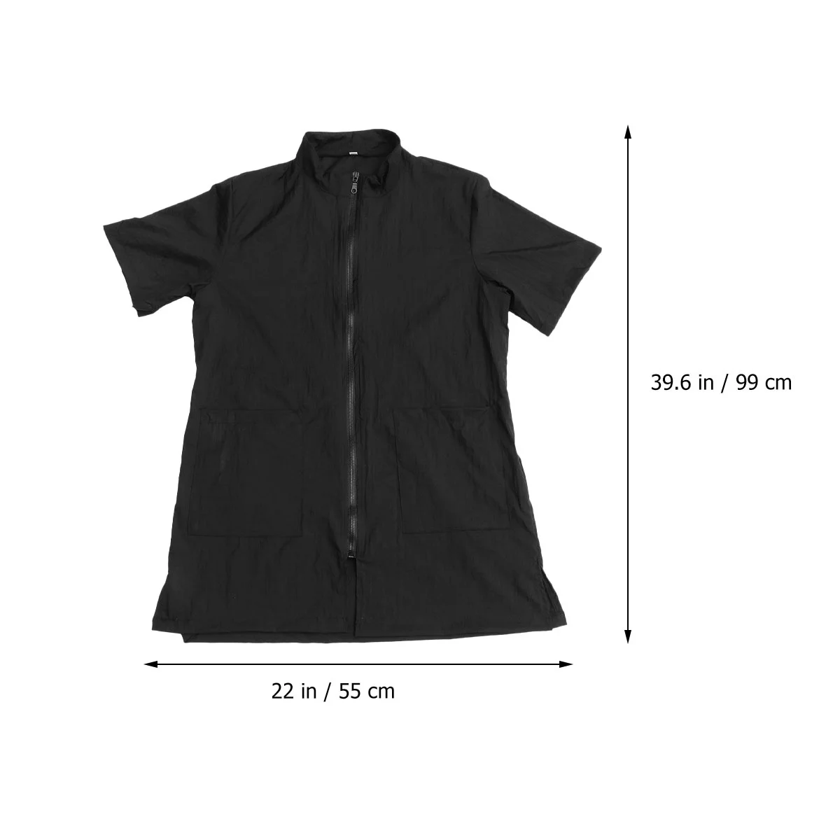 

Shop Uniform Grooming Smock- Mipcase Salon Beautician Clothes: Waterproof Nylon Black Shop Uniform with Full Zipper ( XL )