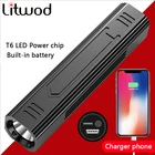 Высококачественный светодиодный водонепроницаемый фонарик с зарядкой от Usb, фонарик со встроенным аккумулятором 18650 для кемпинга