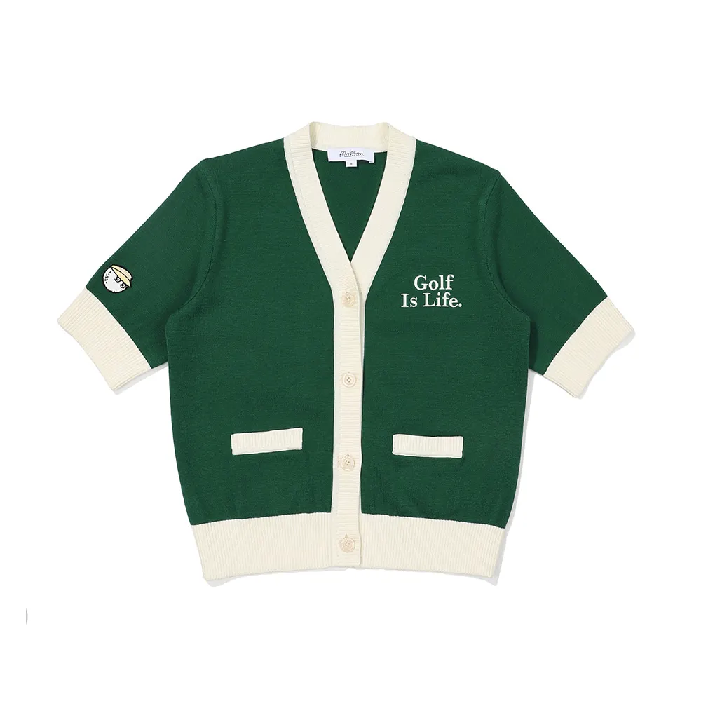 

2023 New Golf Women's Spring/Summer Casual Sports Wool Knitted Cardigan Sports Short Sleeves