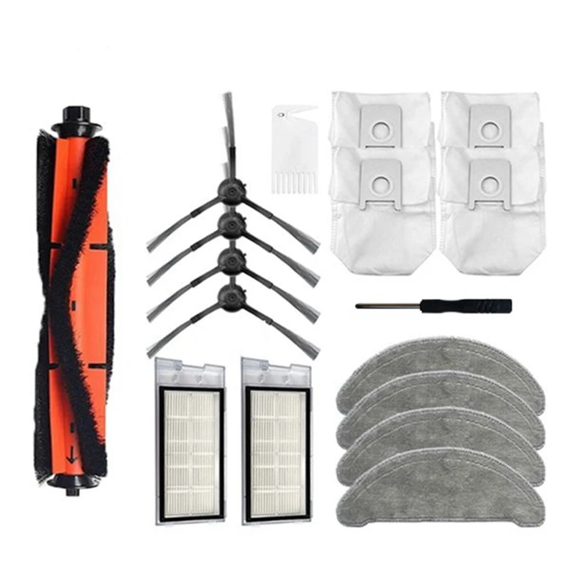 

17PCS For Xiaomi Roidmi EVE Plus Robotic Vacuum Cleaner Mop Cloth Hepa Filter Brush Dust Bag Spare Parts Replacement