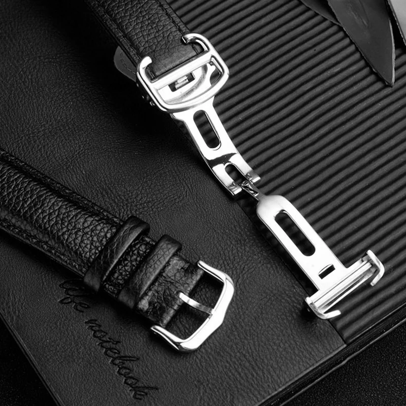 Фото 16 мм, 17 мм, 19 мм, 20 мм, 22 мм, 23 мм для Cartier Tank Must London Solo, ремешок для часов из воловьей кожи, быстрая разборка, складная пряжка №5