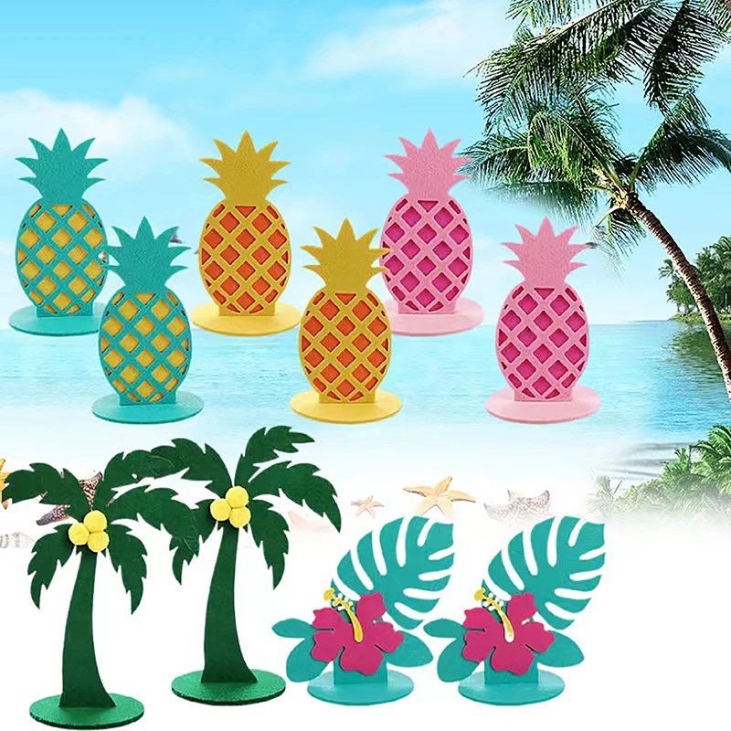 

2Pcs Summer Felt Table Decor Tropical Decor Garden Pineapple Flamingo Decor Hawaiian Party Fiesta Theme Party Table Setting